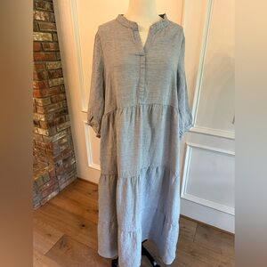 FLAX Gaia Linen Maxi Dress with pockets